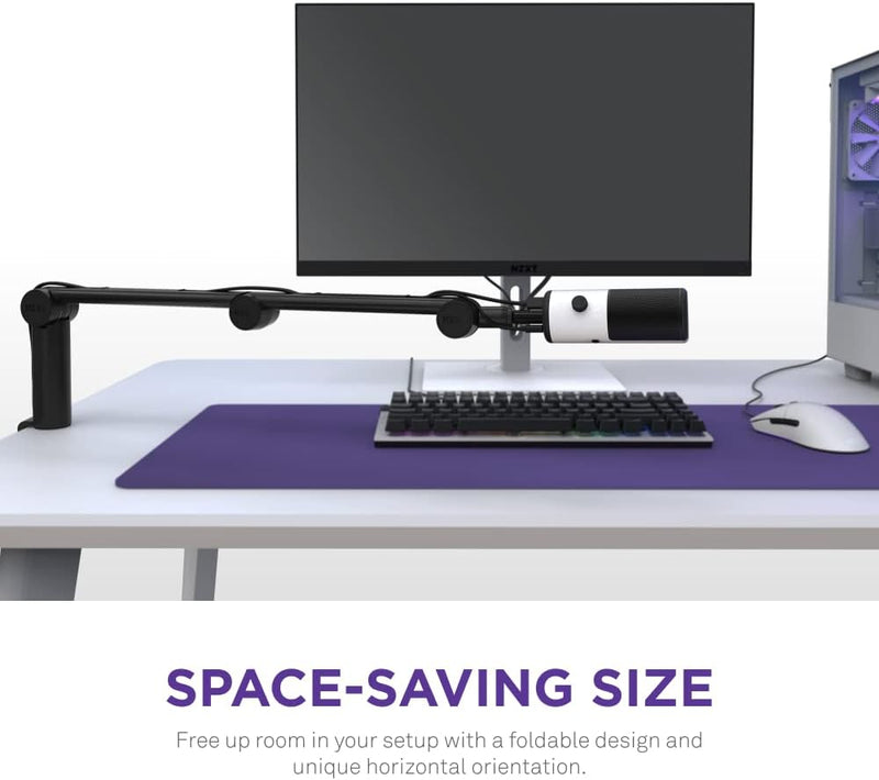 NZXT Boom Arm Mini - AP-BOOMS-B1 - Kleiner Mikrofon-Schwenkarm für Streaming, Content Creation, Podc
