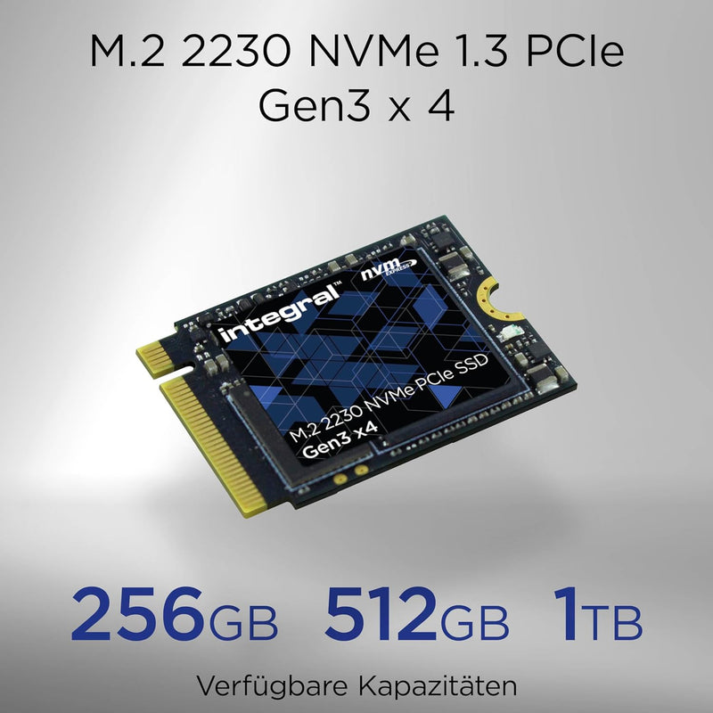 Integral 256GB NVMe M.2 2230 SSD PCIe Gen3 x4 - Read Speed bis zu 3000MB/s, Write Speed bis zu 1800M