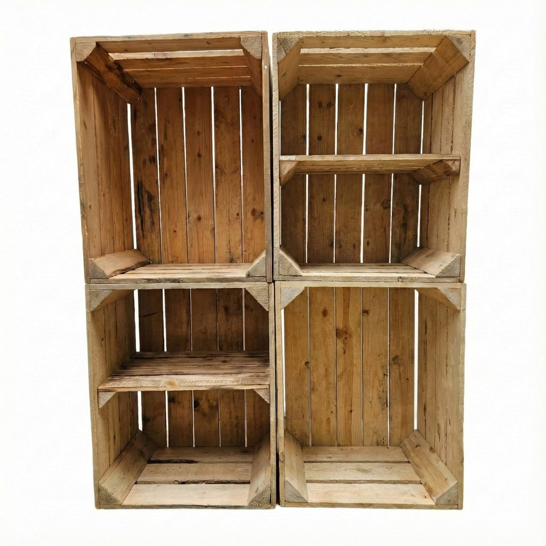 Teramico Vintage gebrauchten Holzkisten/Obstkisten/Weinkisten original aus dem Obstanbau mit Ablagef