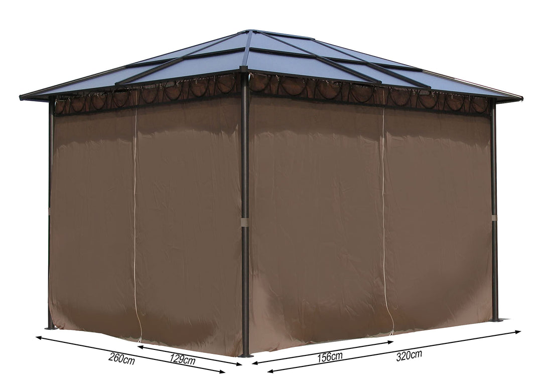QUICK STAR 4 Seitenteile für Hardtop Pavillon 3x3,6m Seitenwandset Sichtschutz Vorhänge