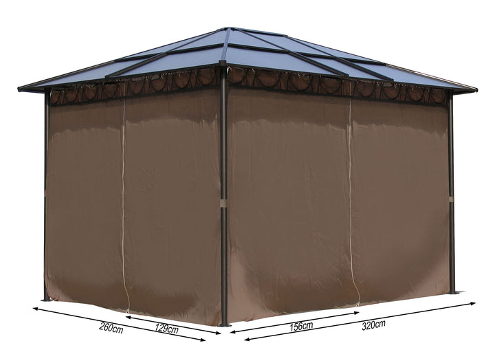 QUICK STAR 4 Seitenteile für Hardtop Pavillon 3x3,6m Seitenwandset Sichtschutz Vorhänge