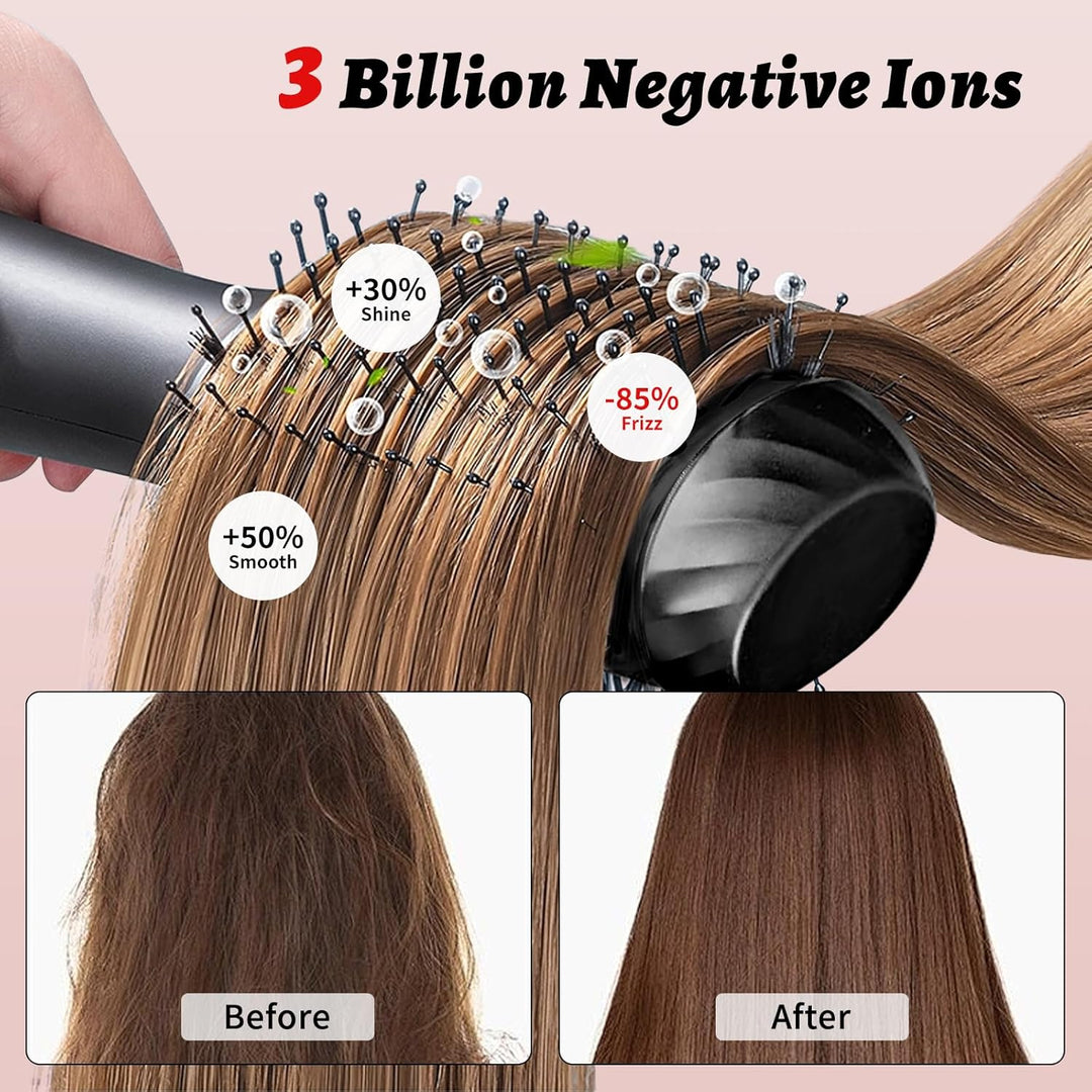 Warmluftbürste Rundbürstenföhn, 250℉-410℉ Föhnbürste, 6-in-1 Hairstyler Haartrockner Bürste Einem, H
