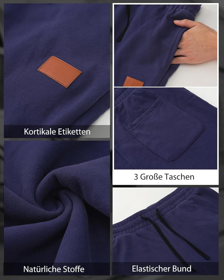 HMIYA Jogginghose Herren Baumwolle Trainingshose Sporthose Freizeithose Lang Hosen Klassische Sweath