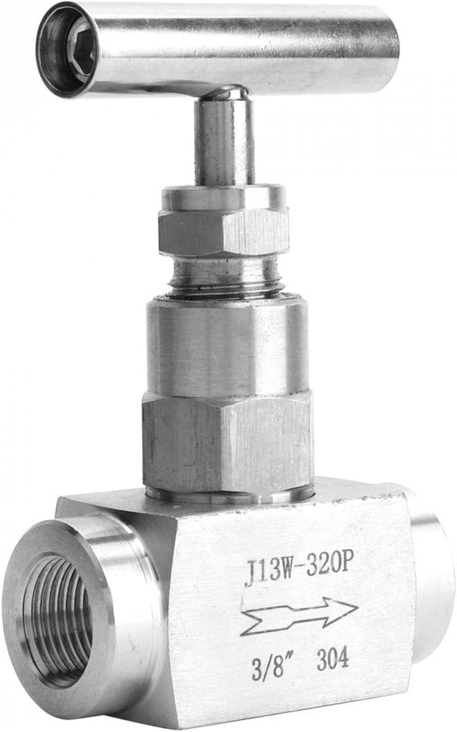 Gerades Nadelventil Edelstahl Hochdruck-Nadelventil Innengewinde Absperrnadelventil(3/8”), 3/8”