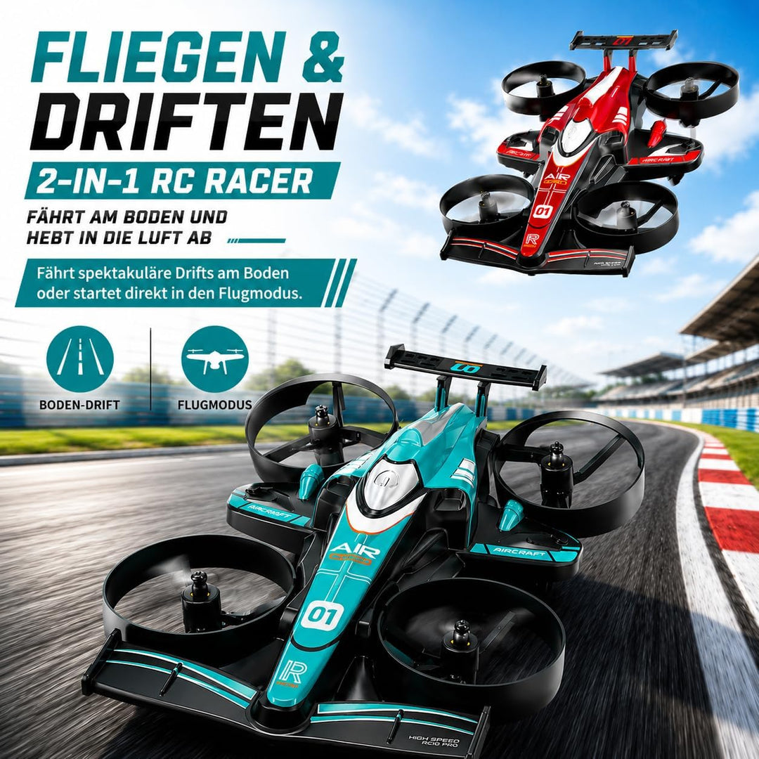 HT45 Mini 2-in-1 RC Drohne für Kinder – Flug- & Bodenmodus, 360° Flip, Höhenhaltung, 3 Geschwindigke