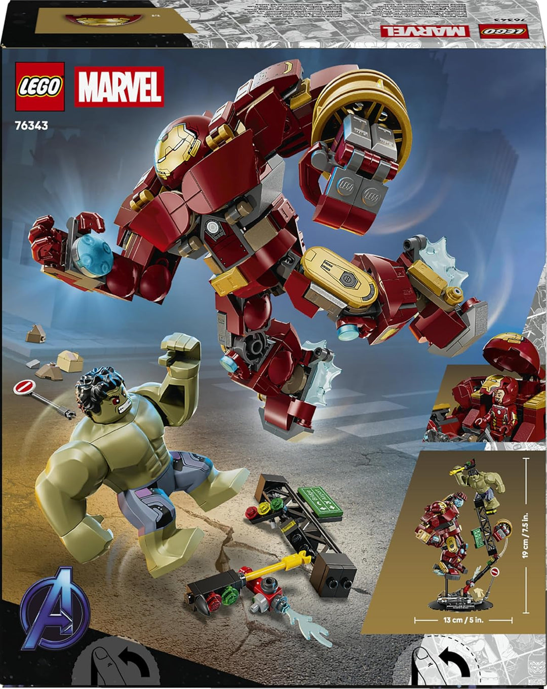 LEGO | Marvel Duell der Giganten: Hulkbuster vs. Hulk - Superhelden Spielzeug mit Actionfigur und 2