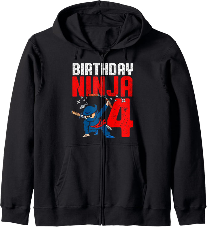Ninja Geburtstag Party 4 Jahr alt 4. Thema Jungen Mädchen Kapuzenjacke
