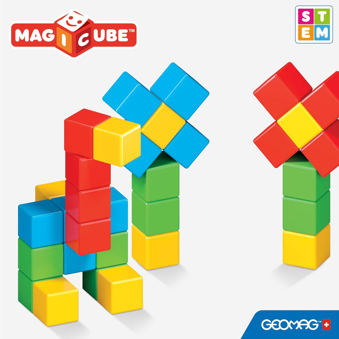 Geomag Magicube 153, Pre School, Konstruktionsspielzeug, Baukasten Lernspielzeug - 16 Magnetwürfel 1