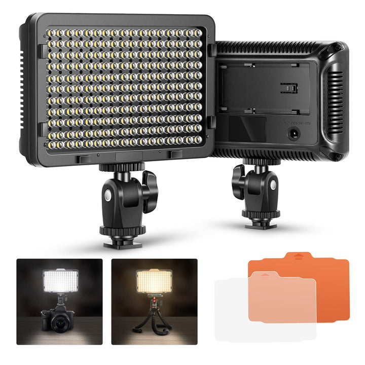 NEEWER 176 LED Videoleuchte Streaming Licht 5600K dimmbar Videolicht Panel mit 1/4 Zoll Gewinde, Key