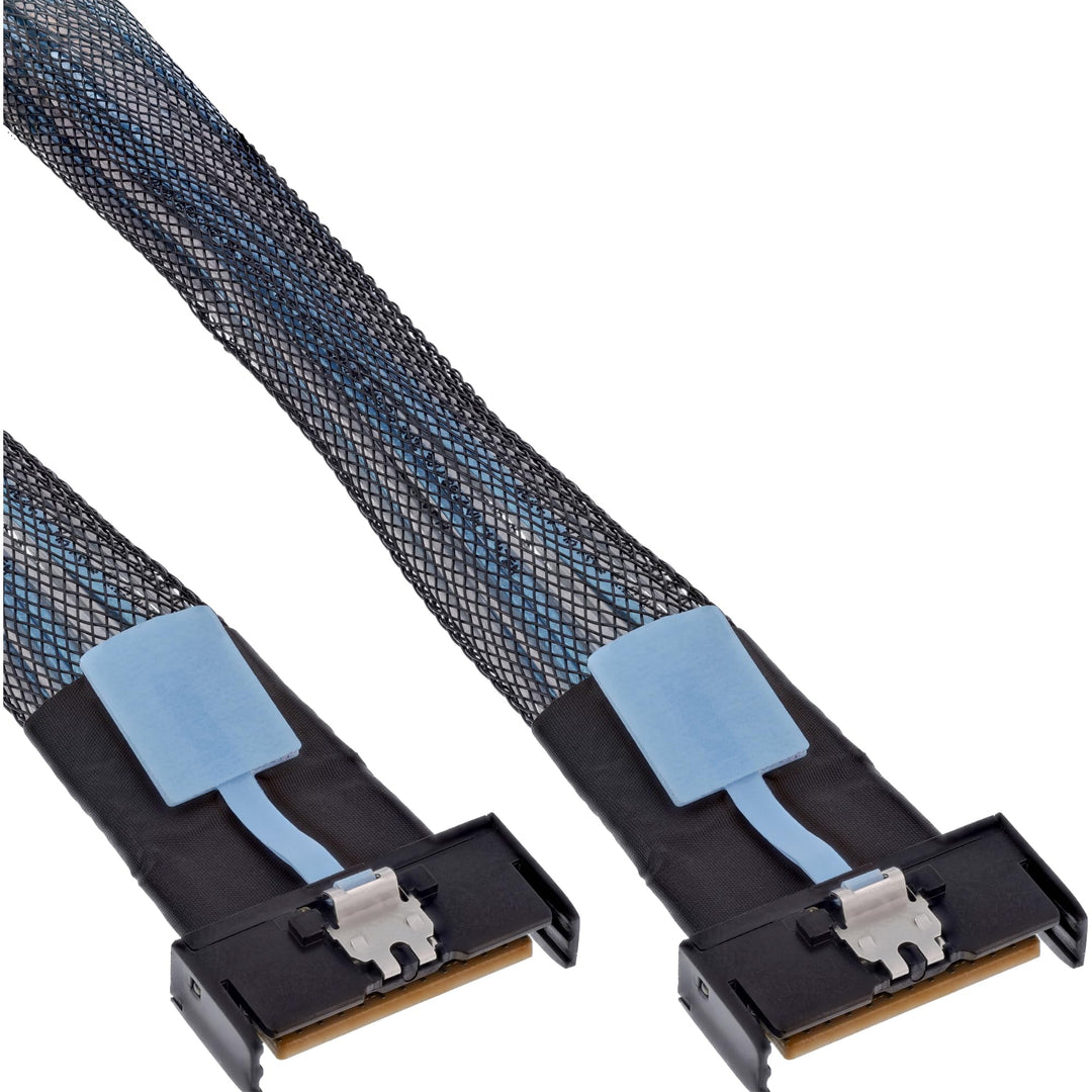 InLine MCIO Kabel 0,5 m, PCIe 5.0 Highspeed Datenkabel mit MCIO x8 Stecker (74-Pin) beidseitig, SAS