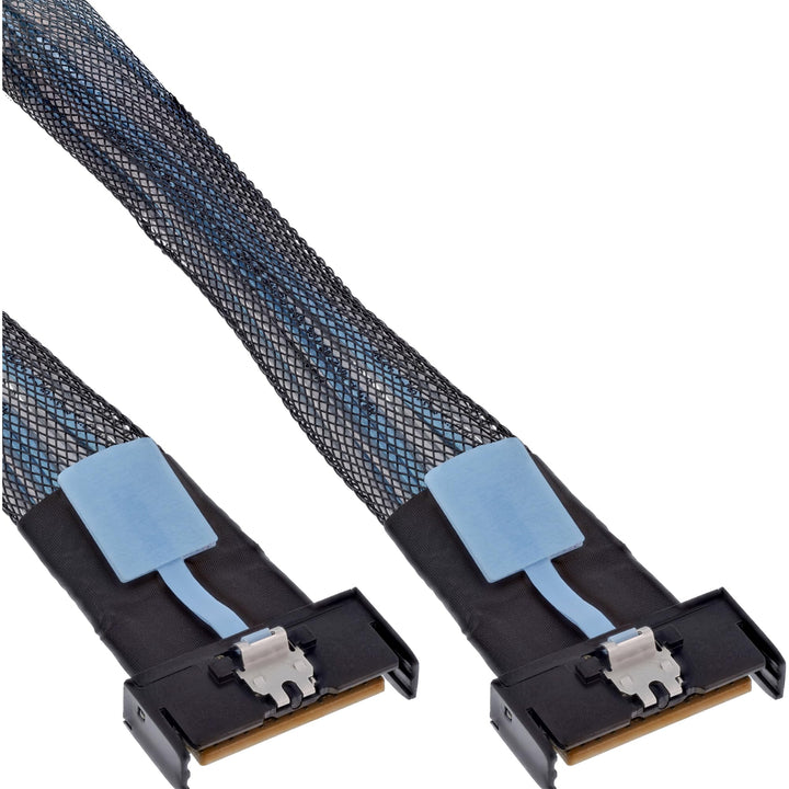 InLine MCIO Kabel 0,5 m, PCIe 5.0 Highspeed Datenkabel mit MCIO x8 Stecker (74-Pin) beidseitig, SAS