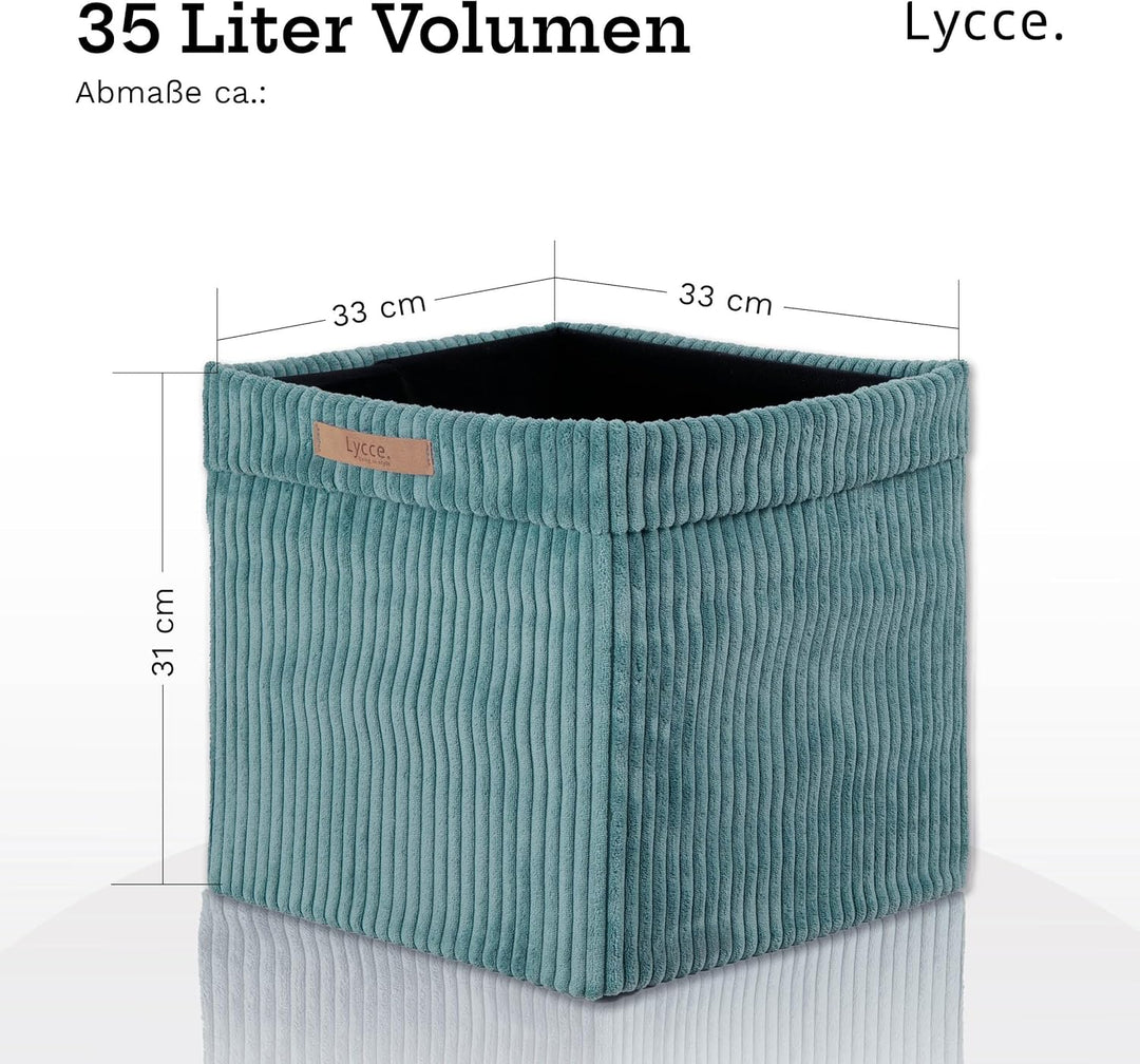 Kallax Box aus trendigem Cordstoff | Aufbewahrungskorb für Kallax Regal | Faltbox 33 x 33 x H31 cm m