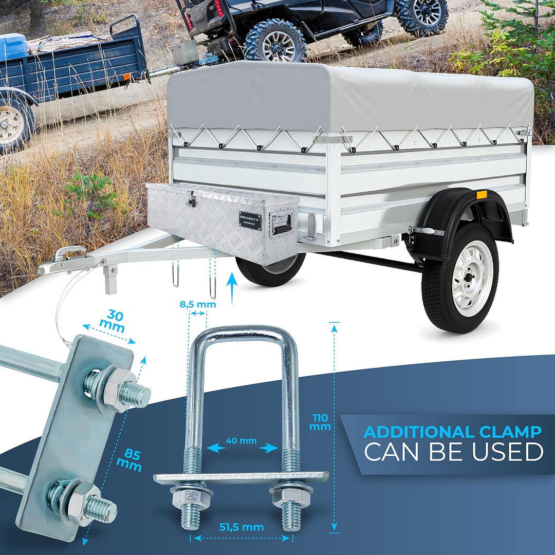 Aluminium Transportbox 800x220x220 mm Truckbox Deichselbox Werkzeugkasten Alubox Alukoffer M - 30 L