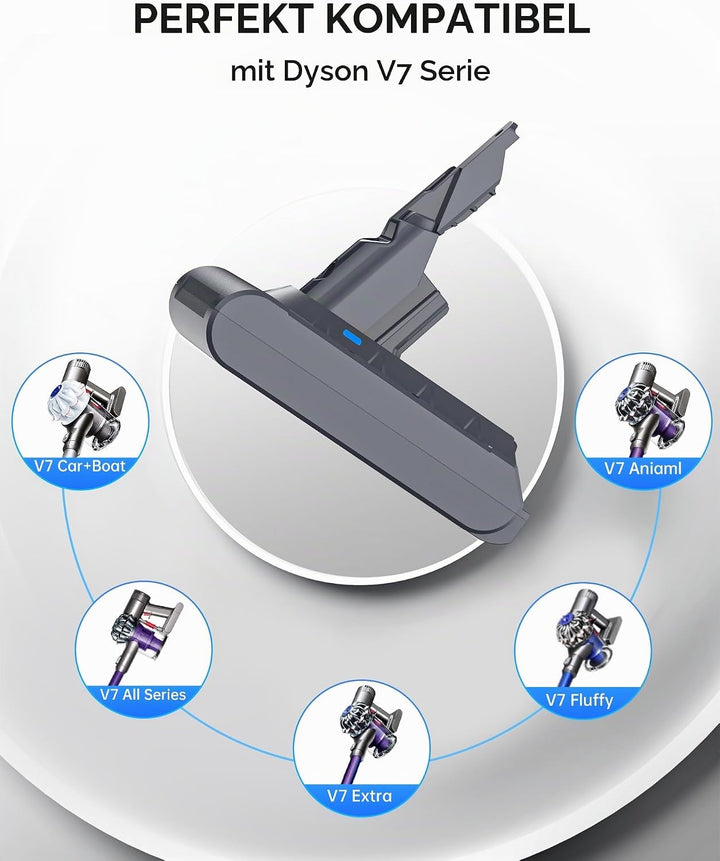 Morpilot 6500mAh V7 Akku, V7 Ersatzakku für Dyson V7 SV11 Animal Motorhead Pro Trigger Fluffy Matres