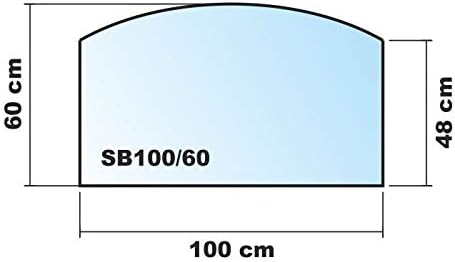 WEIssE Kamin Glasbodenplatte Funkenschutz Kaminplatte Glas Ofen Platte NEU (Mit Dichtung (beidseitig