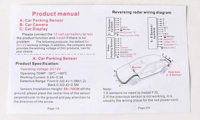 Cocar Auto Rückfahrwarner Einparkhilfe 8 Sensoren Einparkassistent Einparksystem PDC + LED Anzeigen