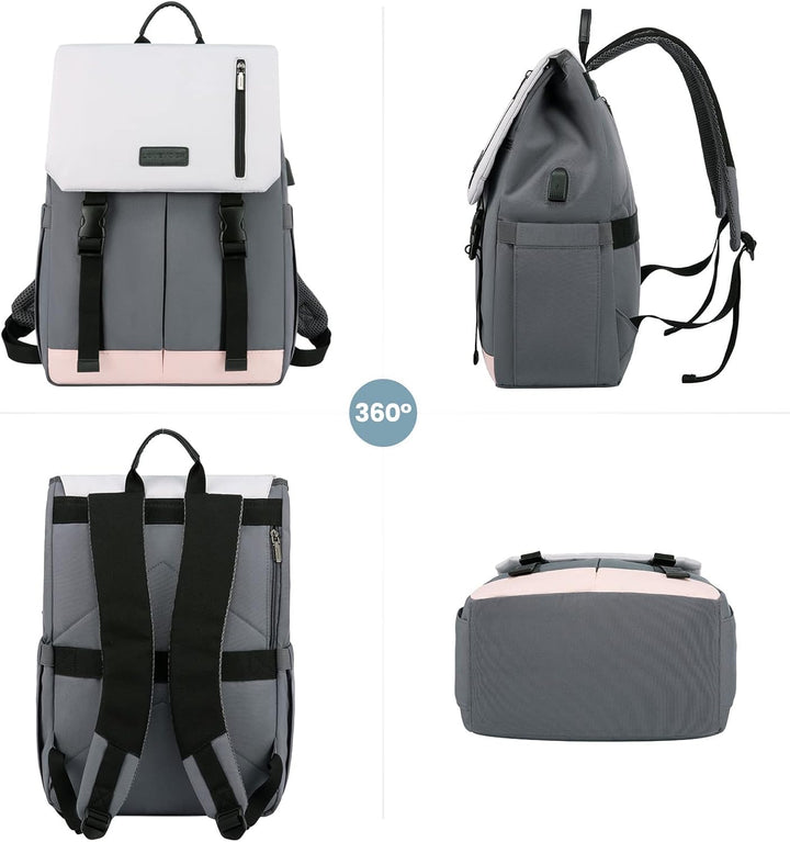 LOVEVOOK Rucksack Damen Elegant 15.6 Zoll Laptop Rucksack Wasserdicht Schultasche Mädchen Schulrucks