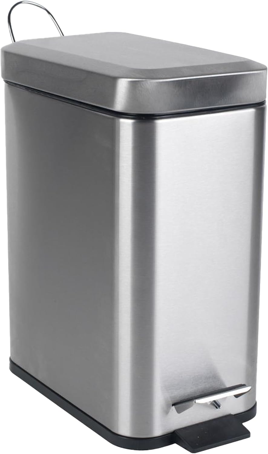 Beldray LA041173SS Treteimer für Badezimmer – Abfalleimer mit rechteckigem Soft-Close-Deckel, Küchen
