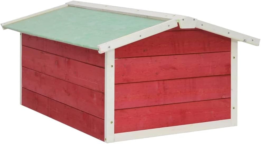 vidaXL Roboter-Rasenmäher Garage 72x87x50 cm Rot Weiss Tannenholz