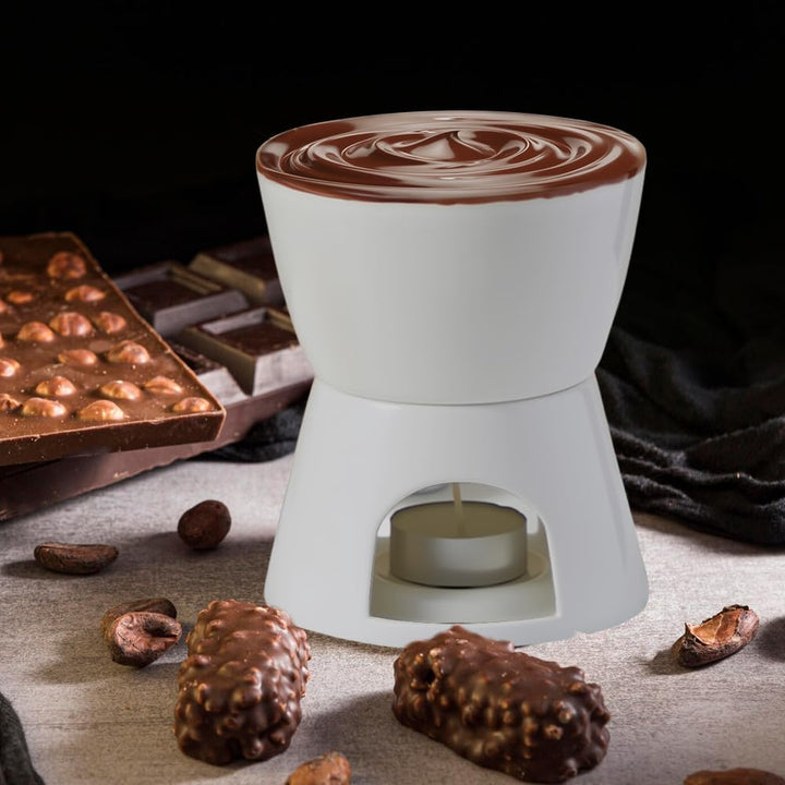 Schokofondue, Schoko Fondue, Keramik Butter Schokoladen Fonduetopf, Home Teelicht Kerzen Fondue Set
