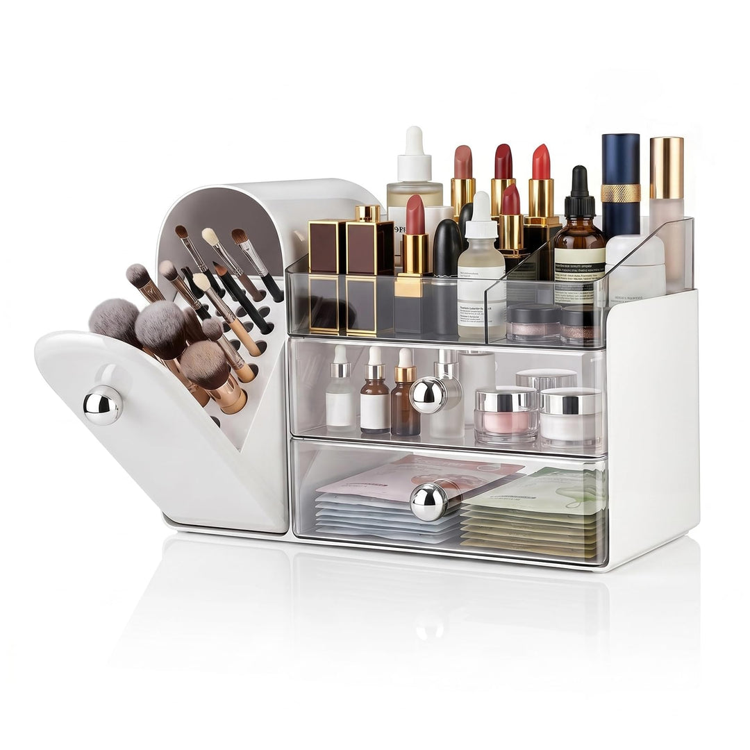 ERWEY Make Up Kosmetik Organizer mit Schubladen, Grosse Schminktisch Organizer Pinsel Aufbewahrung,