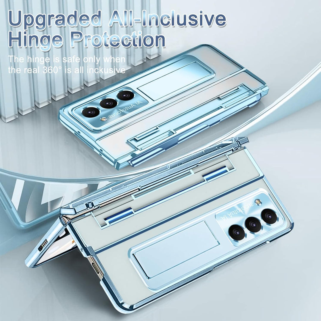 NINKI Kompatibel Samsung Galaxy Z Fold 6 Case mit S Stift Halter S Pen, Scharnier Displayschutz Hüll