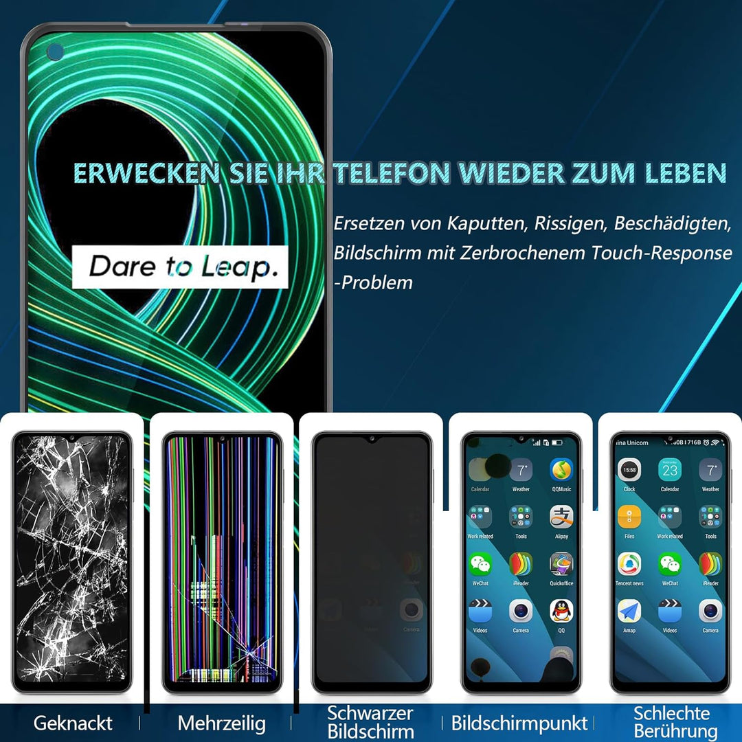 RongZy für Realme 8 5G RMX3241 LCD Bildschirmersatz für Realme 8 5G RMX3241 Touchscreen Digitalisier