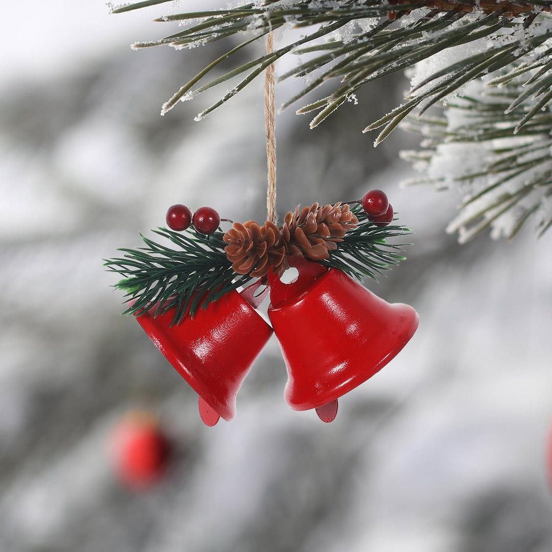 IMIKEYA 6 Stück Glöckchen Weihnachtsbaumschmuck: rustikale Weihnachtsglocke Metall Rot Vintage Glock