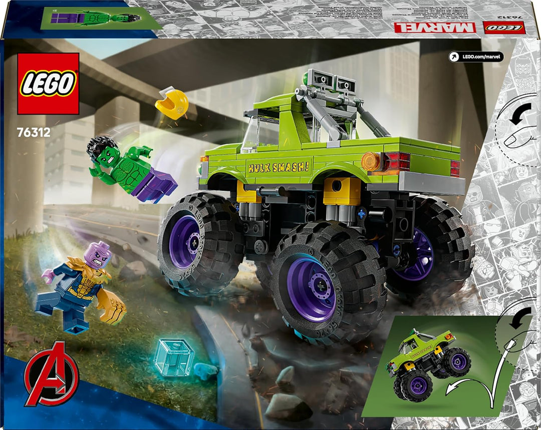 LEGO ǀ Marvel Hulk-Truck vs. Thanos - Kreatives Superhelden Spielzeug - Avengers Fahrzeug und Minifi