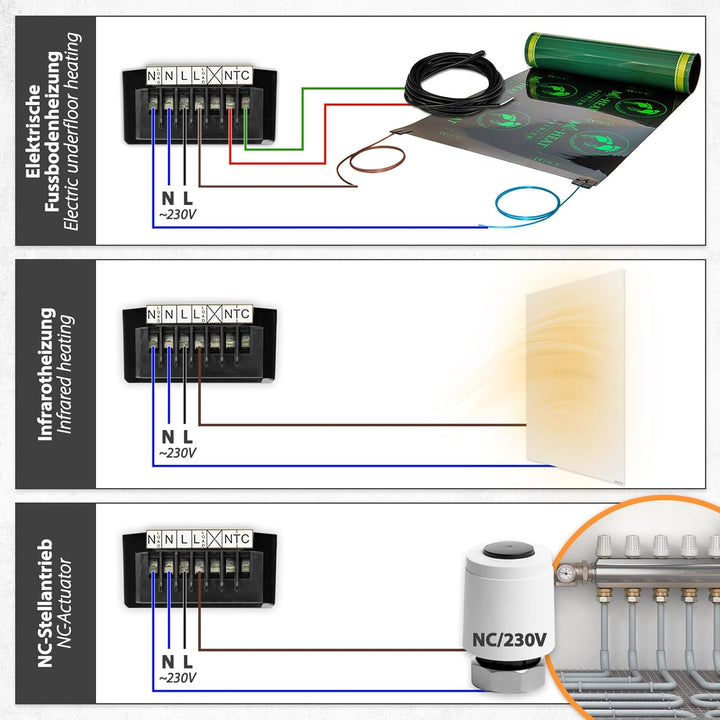 Mi-Heat Mi-750 Raumthermostat WLAN schwarz - Tuya Smart App Alexa Google Home - wassergeführte und e