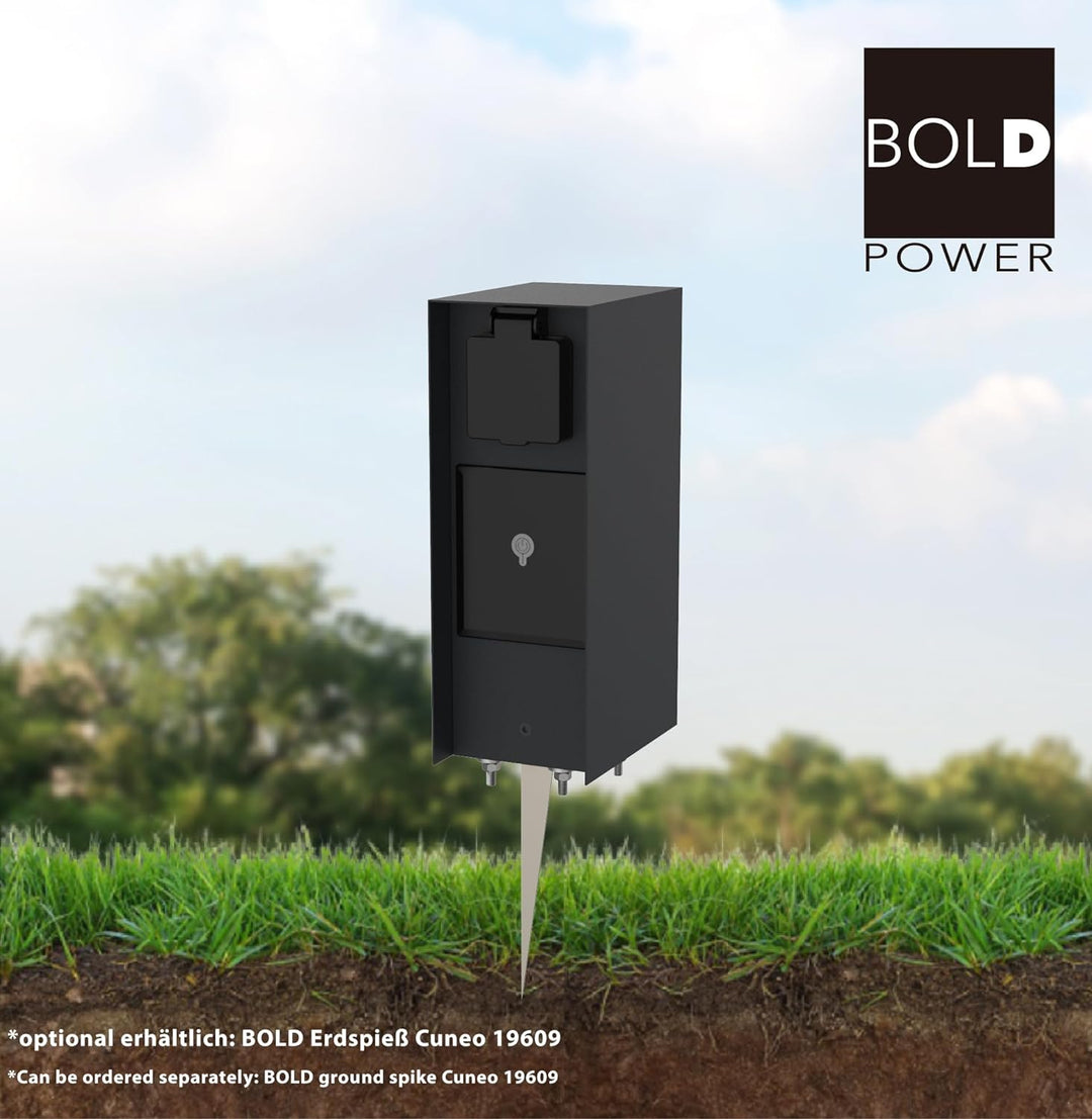 Bold Orio smarte Aussen-Steckdose-Garten (Steckdosen-Säule) 3-Fach Stecker Anthrazit (Smart Home | W
