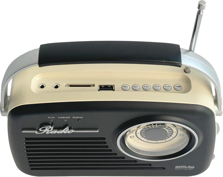 Silva-Schneider Mono 1965, Kofferradio, Netz- oder Batteriebetrieb, schwarz Schwarz Single, Schwarz