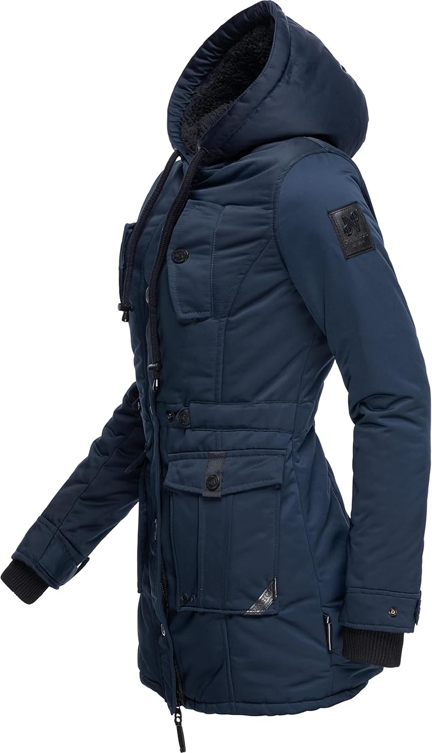 Navahoo Damen Warmer Winterparka mit Kapuze Luluna Prc XS-XXL XS Blau, XS Blau
