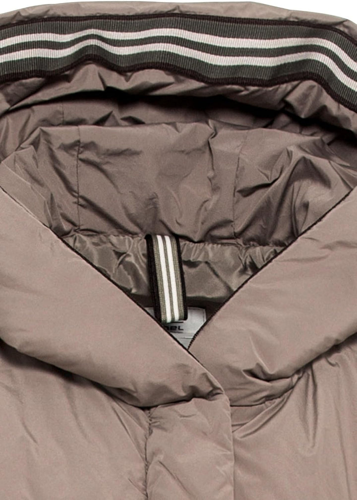 camel active Damen Lange Steppweste aus recyceltem Polyester, Braun