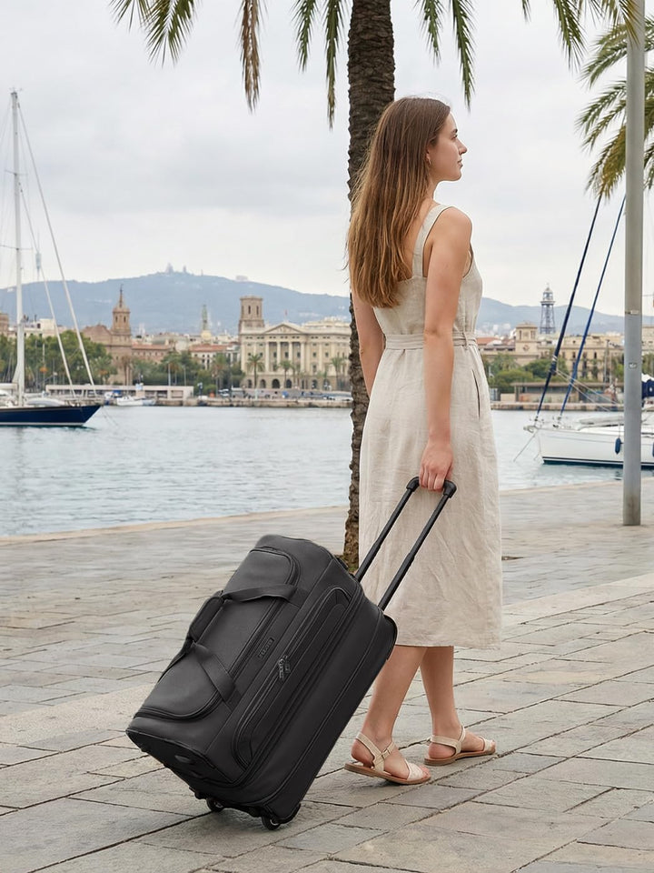 REDOLZ 2-Rollen MEDIUM Trolley-Reisetasche | Volumen mit Dehnfalte erweiterbar von 51 auf 64 Liter |