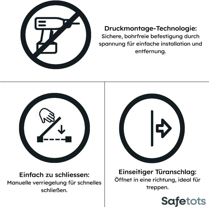 Bettacare Easy Fit Hundegitter, 81.4cm - 89.4cm, Weiss, Druckbefestigung Hundegitter für Hunde und W