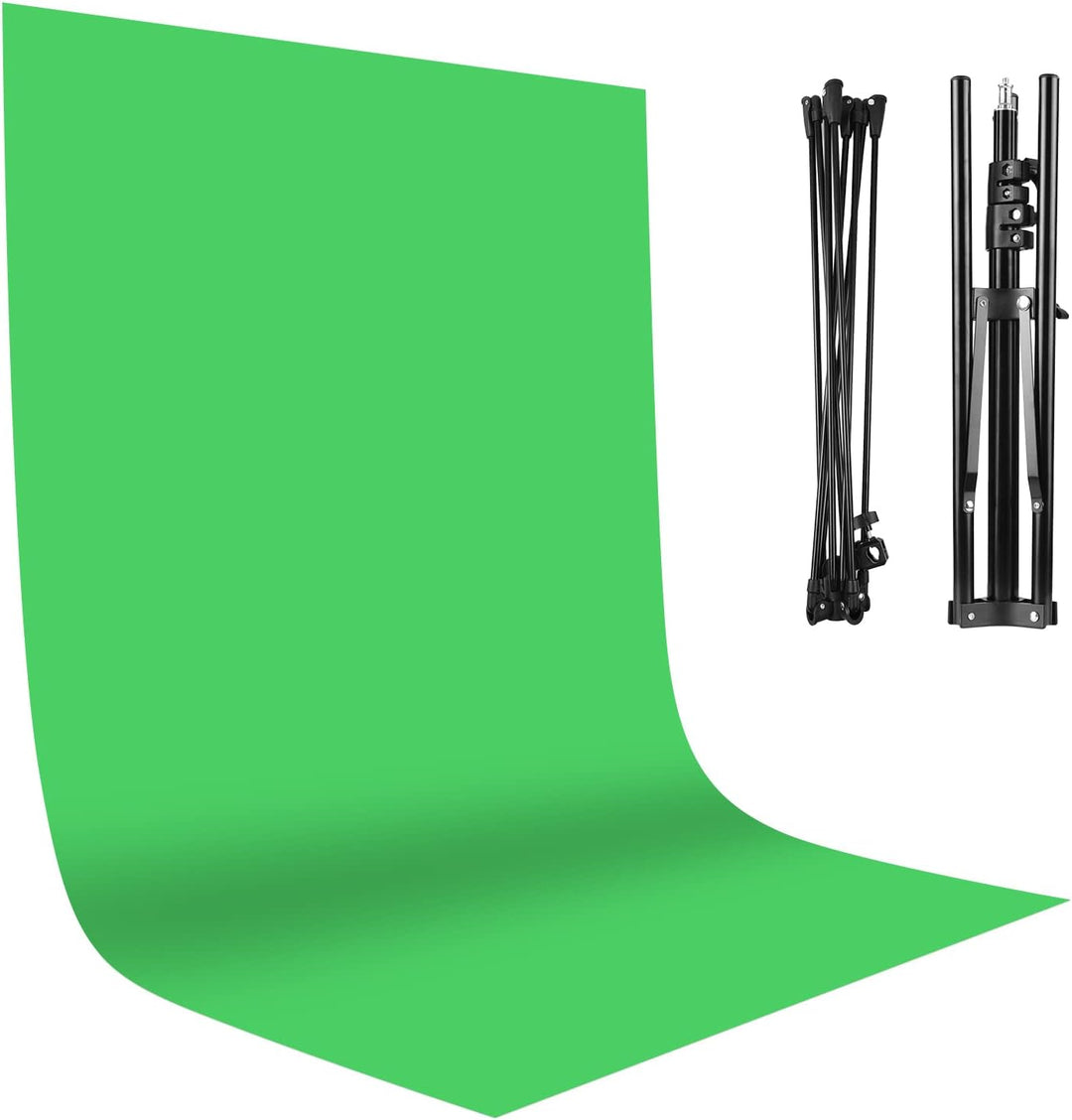 Andoer 2 x 1,5 m Green Screen Fotostudio Hintergrund, Fotohintergrund Grün mit verstellbarem Stativ