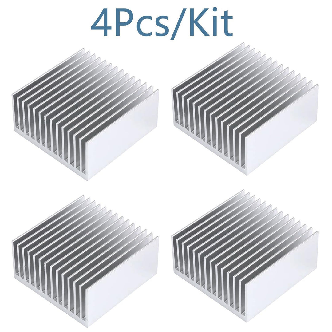 4 x 50 mm Aluminium-Kühlkörper, 50 x 50 x 20 mm, Kühlkörper-Set für GPU, CPU, LED-Chipsatz, Kühlkörp