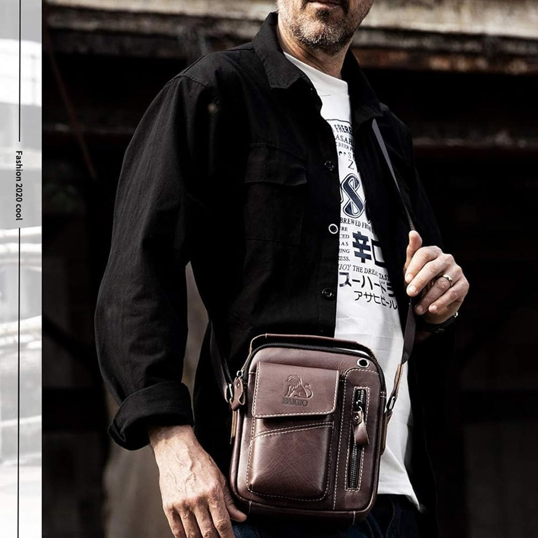 BAIGIO Umhängetasche Herren Leder Schultertasche Vintage Crossbody Bag Messenger Herrentasche zum Um