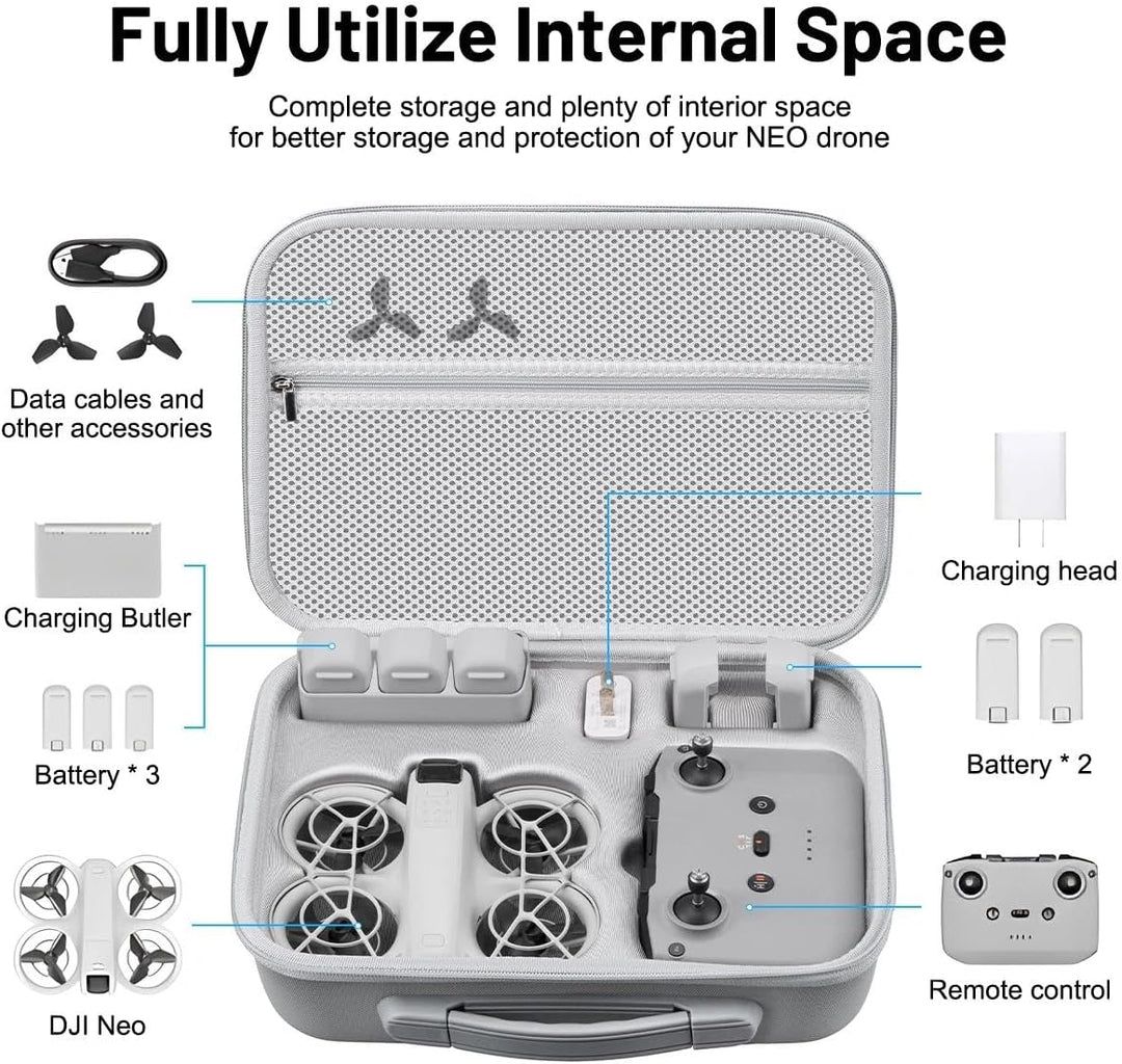 Wasserdichtes Koffer für DJI Neo Fly More Combo Tragbare Tasche, Wasserdicht Tragetasche für DJI Neo
