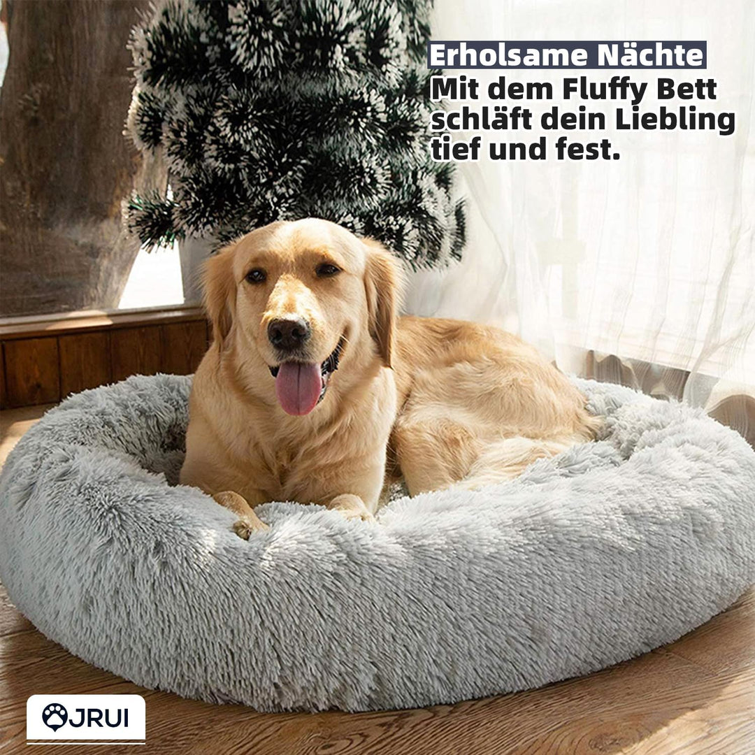 JRUI Hundebett für Mittlere Hunde, Waschbar Katzenbett Hundekissen, Rund Plüsch Hundesofa Hundekörbc