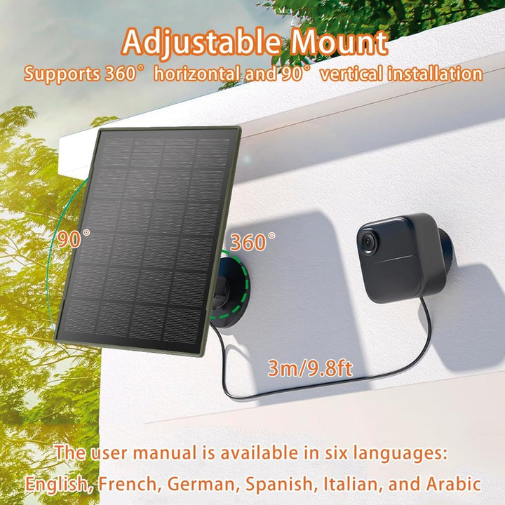3W/5V Solarpanel mit Biuld-In 6000 mAh Batterien,kompatibel mit Blink-Kamera,für Blink Outdoor 4(4.