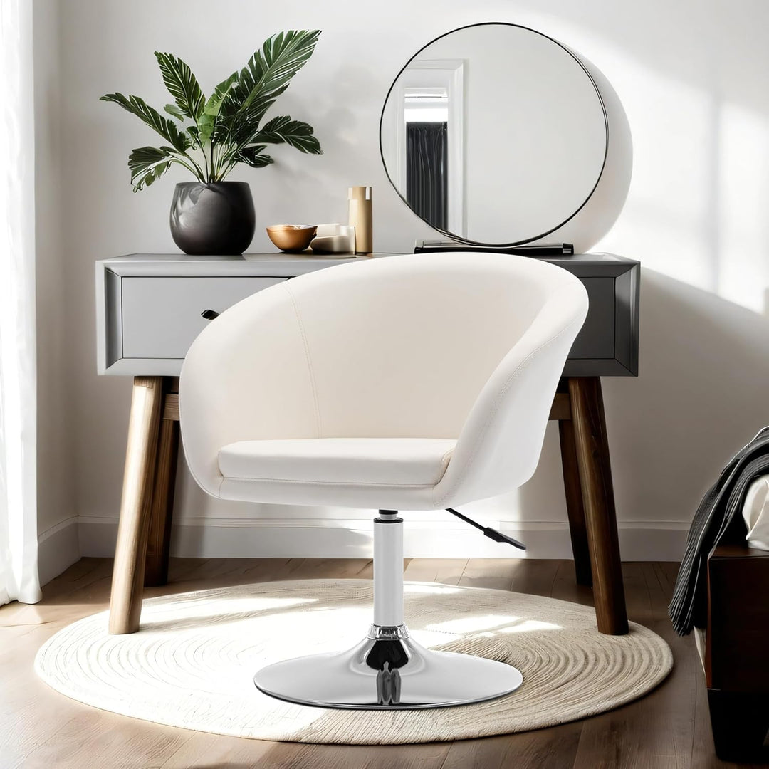 Duhome Schminkstuhl Höhenverstellbar, Lounge Sessel aus Kunstleder Drehbar Cocktailsessel Drehstuhl