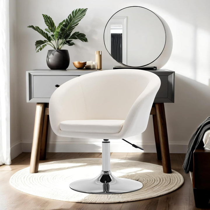 Duhome Schminkstuhl Höhenverstellbar, Lounge Sessel aus Kunstleder Drehbar Cocktailsessel Drehstuhl
