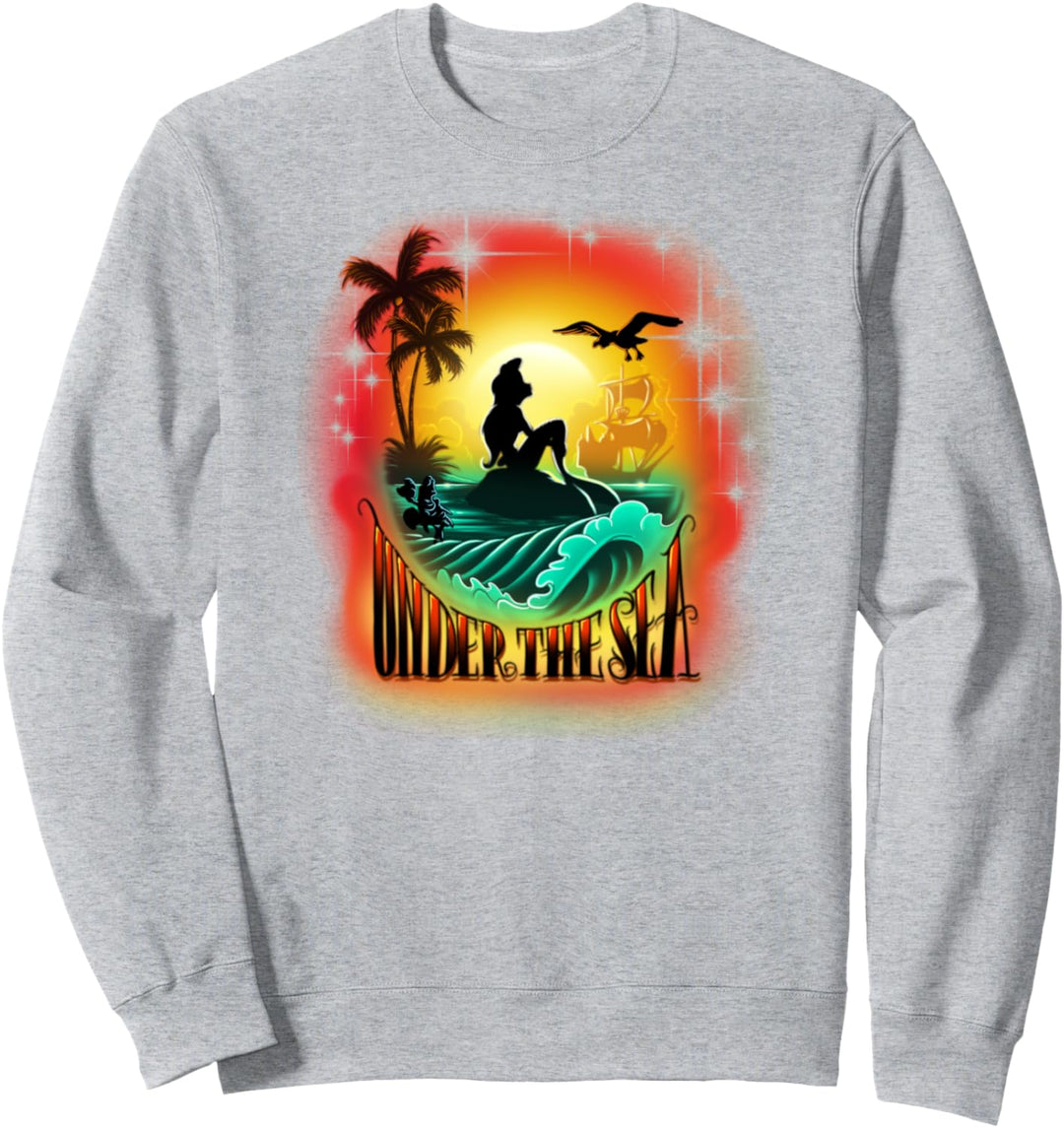 Disney The Little Mermaid Ariel Orange Hue Silhouette Sweatshirt