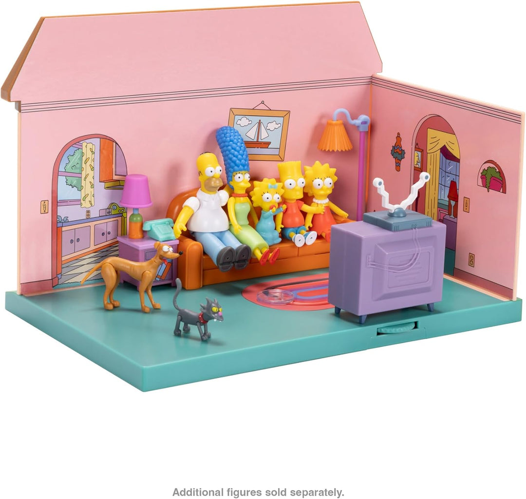 DIE Simpsons Wohnzimmer-Diorama-Haus-Spielset von JAKKS Pacific, inkl. 6 cm grosser Homer-Figur und