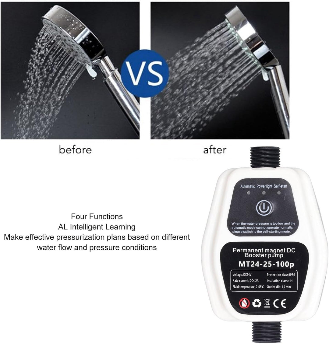 Druckerhöhungspumpe, Warmwasserbereiter-Druckerhöhungspumpe 100–240 V, Leise, 25 L, Grosser Durchflu