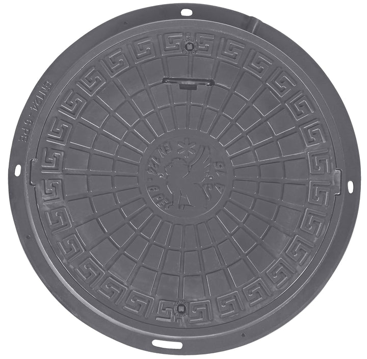 BABYLONPLAST Schachtabdeckung, Kanaldeckel DN600/780, Deckel Kunststoff Schachtdeckel A15, mit Siche