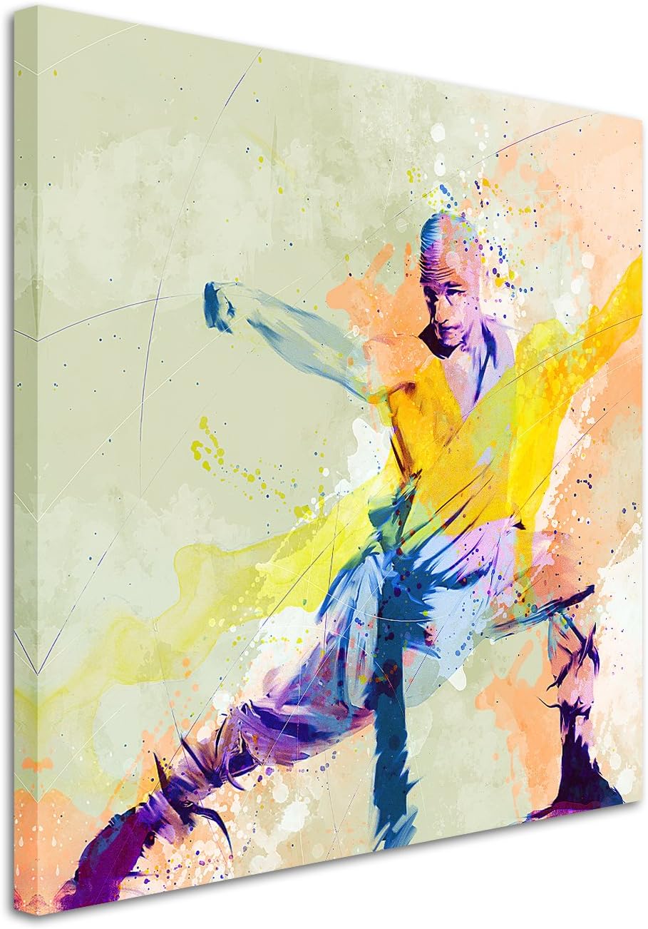 Kung Fu I 60x60cm Wandbild SPORTBILD Aquarell Art tolle Farben von Paul Sinus