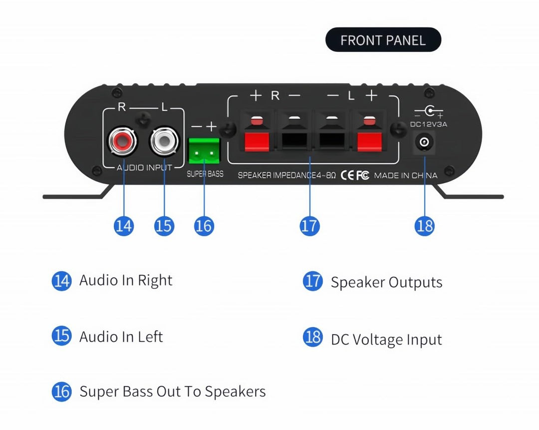 LP-838USB Bluetooth 5.0 Verstärker 2.1 3-Kanal-Support Super Bass Musikwiedergabe USB-Fernbedienung